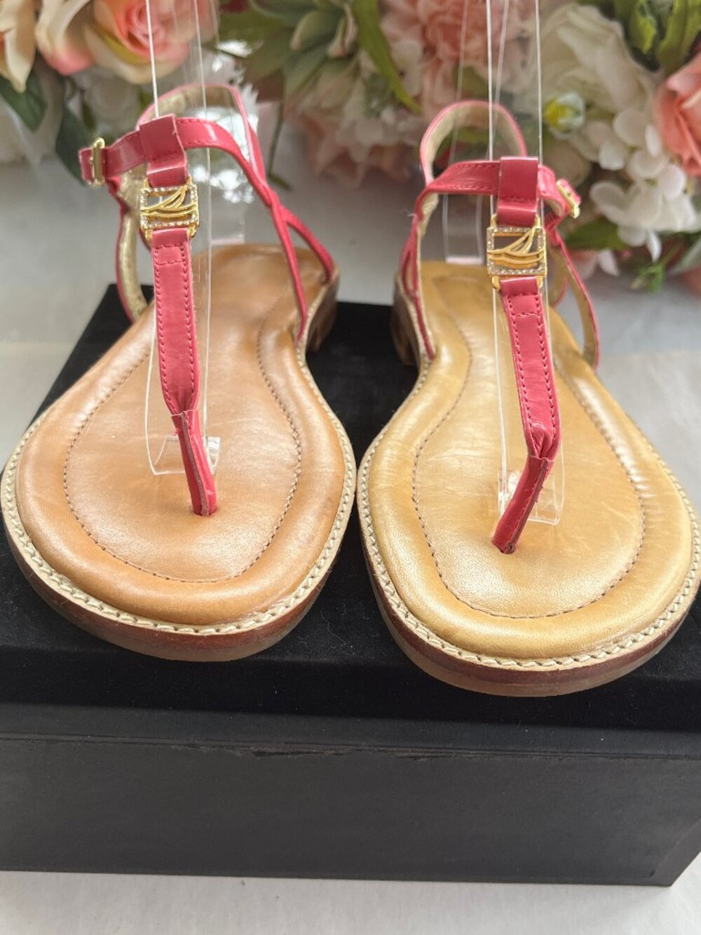 Sperry Top-Sider Women's T-Strap Sandals Size 8M Pink Leather